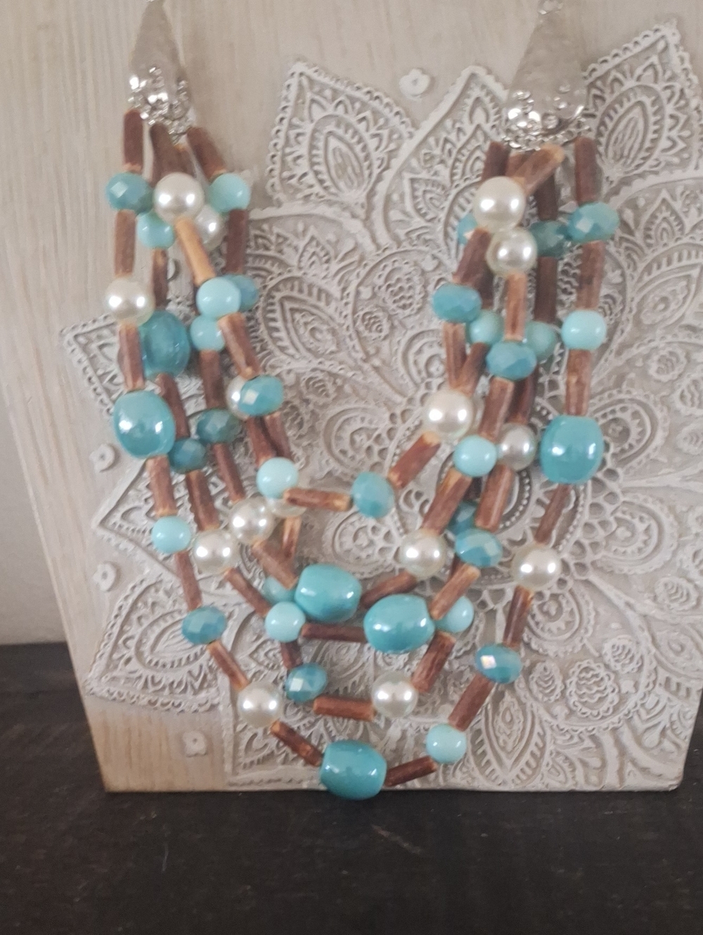 multi-strand bohemian statement necklace made of layered strands By JULEO